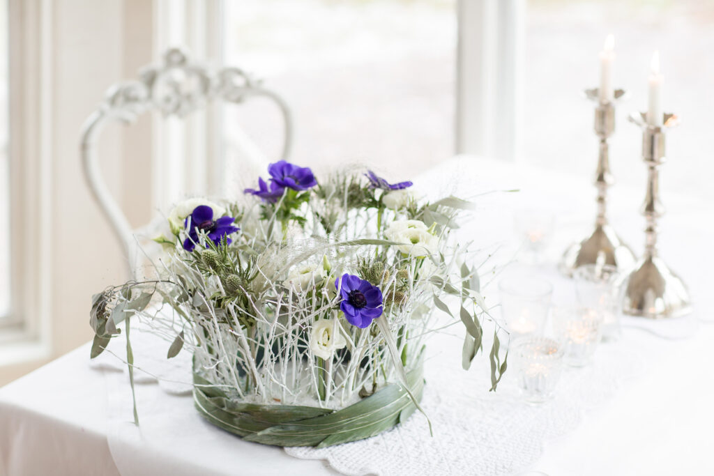 Nyårsfirande, blomsterarrangemang, Trosa, Bomans Hotell