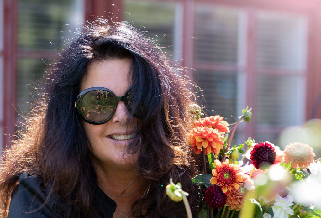 Dahlias, garden, hotel